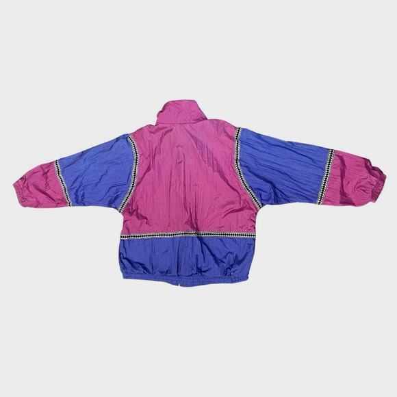 Cabazon Vintage 80s Windbreaker Lined Women's Size M Purple Pink - Picture 5 of 13